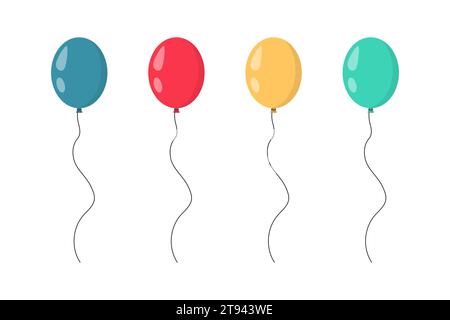 Ballons dans le style de bande dessinée isolé sur fond blanc. Jeu de vecteurs Illustration de Vecteur