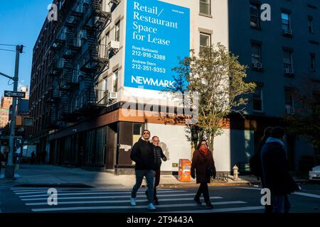 Immobilier vacant dans le quartier Chelsea de New York le dimanche 12 novembre 2023. (© Richard B. Levine) Banque D'Images