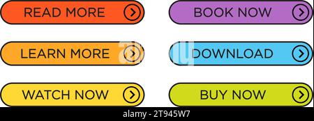Boutons Web colorés définis. Bouton Web défini. Illustration vectorielle. Illustration de Vecteur
