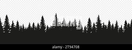 Fond forestier, conifères. Forêt de pins simple pour votre conception. Illustration vectorielle Illustration de Vecteur
