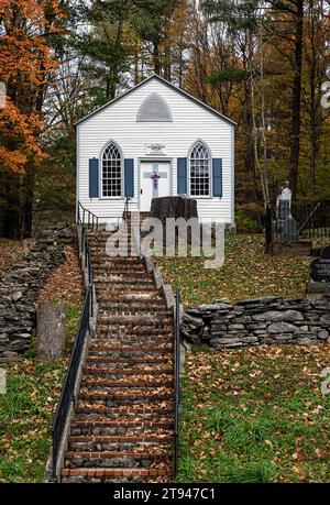Chapelle Saint-Joseph, vers 1800. La plus ancienne église catholique des montagnes Catskill. Banque D'Images