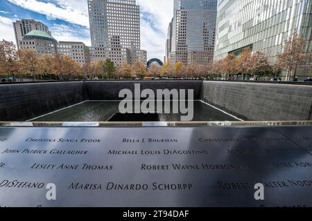 Image des fontaines du World Trade Center à New York. Banque D'Images