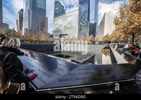 Image des fontaines du World Trade Center à New York. Banque D'Images