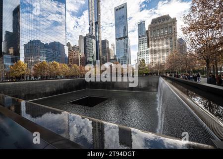 Image des fontaines du World Trade Center à New York. Banque D'Images