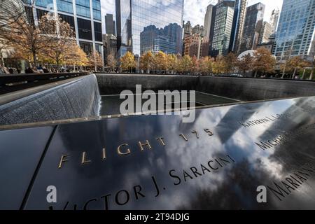 Image des fontaines du World Trade Center à New York. Banque D'Images