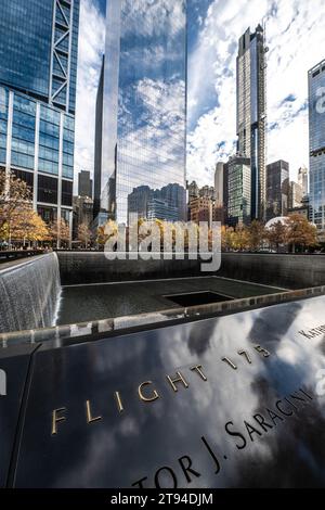 Image des fontaines du World Trade Center à New York. Banque D'Images