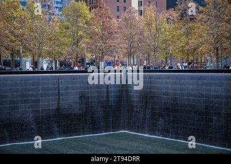 Image des fontaines du World Trade Center à New York. Banque D'Images