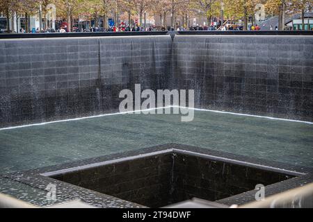 Image des fontaines du World Trade Center à New York. Banque D'Images