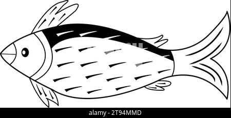 Motifs Black Fish Icon Illustration de Vecteur