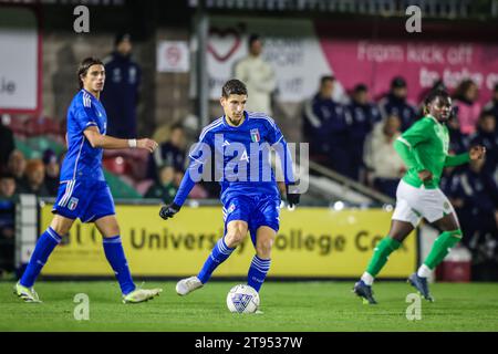 21 novembre 2023, Cork, Irlande - UEFA Under 21 Championship qualifier : République d'Irlande vs Italie à Turners Cross. Crédit : David Ribeiro Banque D'Images