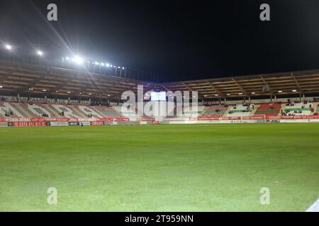 Zamora, Espagne, 22 novembre 2023 : le terrain avant le match lors du deuxième tour de la SM El Rey Cup 2023-24 entre Zamora CF et Villarreal CF, le 22 novembre 2023, à la Ruta de la Stadium Silver, à Zamora, Espagne. Crédit : Alberto Brevers / Alamy Live News Banque D'Images