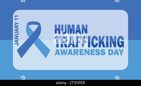 Journée de sensibilisation à la traite des êtres humains. Janvier 11. Illustration vectorielle. Convient pour carte de voeux, affiche et bannière. Illustration de Vecteur