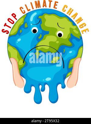 Illustration de l'impact du changement climatique sur Eart Illustration de Vecteur