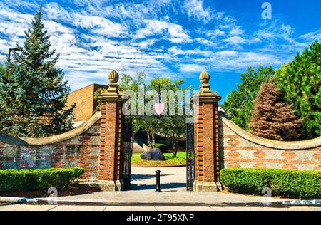 Porte d'entrée de l'Université Harvard à Boston - Massachusetts, États-Unis Banque D'Images
