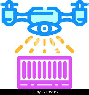 illustration vectorielle d'icône de livraison autonome de livraison de cargaison Illustration de Vecteur