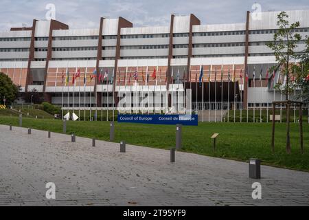 Conseil de l'Europe, Avenue de l'Europe, Strasbourg, France 13 août 2023. Front du Conseil de l'Europe Banque D'Images