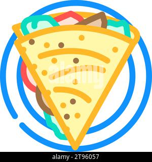 illustration vectorielle d'icône de couleur de cuisine mexicaine quesadillas Illustration de Vecteur