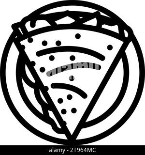 illustration vectorielle d'icône de ligne de cuisine mexicaine quesadillas Illustration de Vecteur