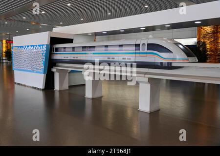 Shanghai Transrapid Maglev Gare de Shanghai Maglev, Shanghai, Chine Banque D'Images