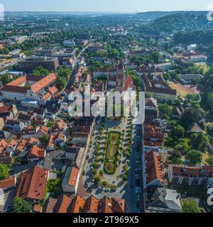 Vue aérienne de Landshut, la capitale du district de Basse-Bavière, bien connue pour le mariage de landshut Banque D'Images