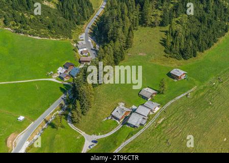 Vue impressionnante sur la région autour de Pfafflar dans les alpes tyroliennes près du Hahntennjoch Banque D'Images