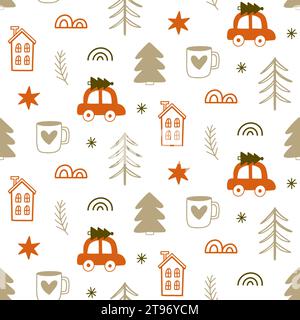 Fond de motif transparent de vecteur de Noël Illustration de Vecteur