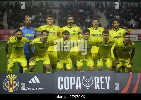 Zamora, Espagne. 22 novembre 2023. Le onze de départ de Villarreal CF lors de la deuxième manche de la SM El Rey Cup 2023-24 entre Zamora CF et Villarreal CF, le 22 novembre 2023, à la Ruta de Stadium la Plata, à Zamora, Espagne. (Photo Alberto Brevers/Pacific Press) crédit : Pacific Press Media production Corp./Alamy Live News Banque D'Images