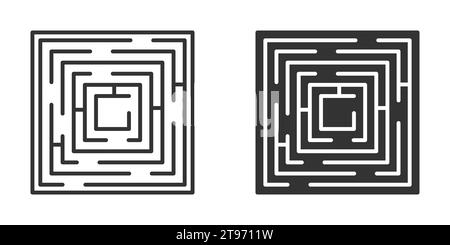 Icône de labyrinthe isolée sur un fond blanc. Illustration vectorielle Illustration de Vecteur