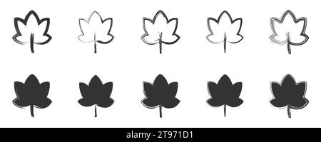 Icône de feuille de style grunge. Illustration vectorielle Illustration de Vecteur