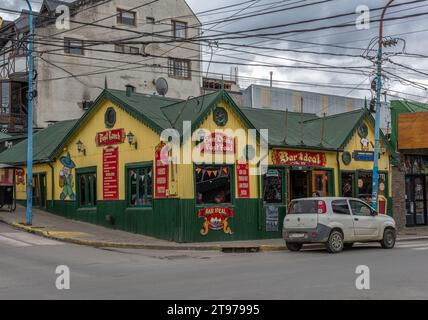 Rue à Ushuaia, la ville la plus méridionale du monde, Tierra del Fuego, Argentine Banque D'Images