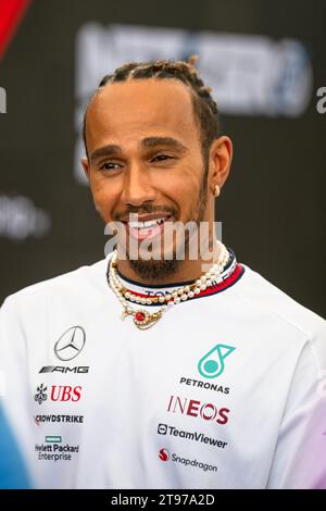 ABU DHABI, ÉMIRATS ARABES UNIS. 23RD NOV 2023. LEWIS HAMILTON (MERCEDES). AHMAD ALSHEHAB/Alamy Live News Banque D'Images