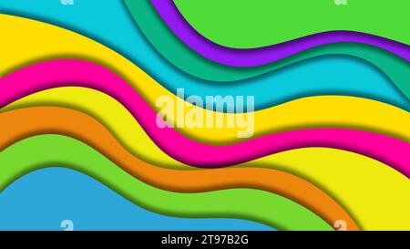 Vagues de fond colorées ombre couleurs vives Banque D'Images
