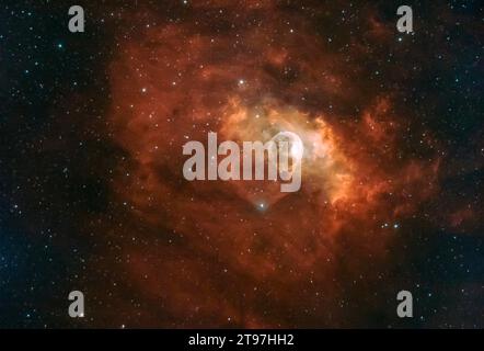 Nébuleuse à bulles dans la constellation de Cassiopée Banque D'Images