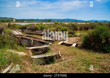 les anciens salins et marais salants d'Hyères dans le var - les anciennes salines et marais salants de Hyères dans le département du var Banque D'Images