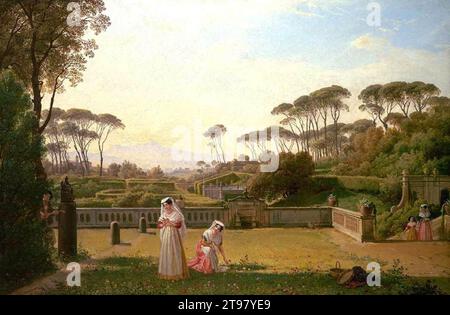 Jardin de la Villa Doria Pamphili à Rome 1837-38 par Franz Ludwig Catel Banque D'Images