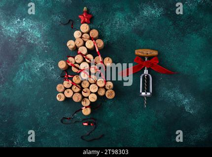 Arbre de Noël à partir de vins corks Banque D'Images