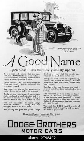 Annonce 1926 Dodge Brothers Motor Cars Sedan Banque D'Images