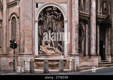 Rome, Italie - novembre 4 2023 : ancienne église San Carlo alle Quattro Fontane (Saint Charles aux quatre Fontaines) ou San Carlino Banque D'Images