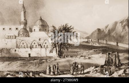 Al-Masjid an-Nabawimm, la mosquée du Prophète, ville de Médina, province d'Al Madinah, Arabie Saoudite,19e siècle Banque D'Images