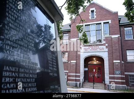 Kamloops, BC, Canada - 16 juillet 2023 : pensionnat indien de Kamloops. Banque D'Images