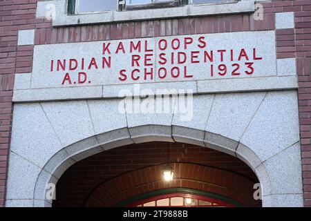 Kamloops, BC, Canada - 16 juillet 2023 : pensionnat indien de Kamloops. Banque D'Images