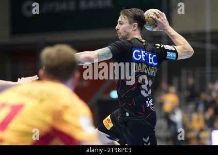 Michael Damgaard (Magdeburg 34) lors de la Ligue des Champions de l'EHF : GOG - SC Magdeburg à Odense, jeudi 23 novembre 2023.. (Photo : Claus Fisker / Ritzau Scanpix) Banque D'Images