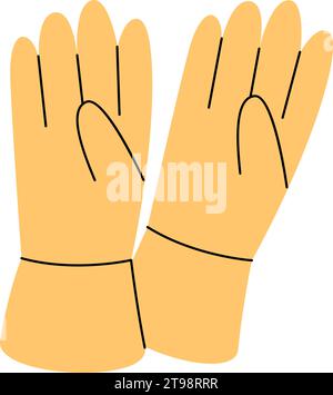 Gants de nettoyage. Nettoyage de l'outil d'entretien. Équipement de service d'entretien ménager. Illustration vectorielle. Illustration de Vecteur