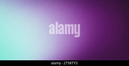 Motif d'affiche d'en-tête de bannière large à fond dégradé vert violet granuleux, texture de bruit sombre Banque D'Images
