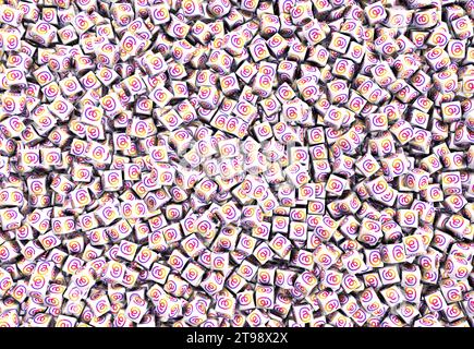 Logo threads. Une nouvelle application de médias sociaux de Meta à Rival Twitter. Rendu 3D. Banque D'Images