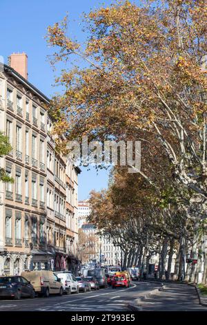 Quai Romain Rolland, Lyon, France. Banque D'Images