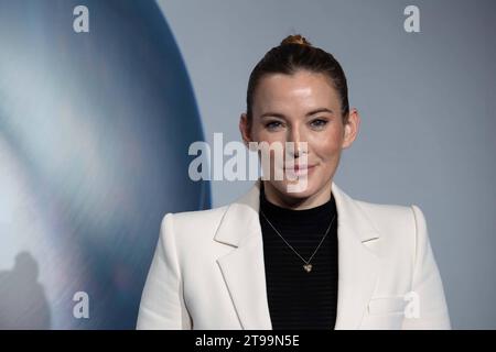 Jeannine MICHAELSEN, Moderatorin, Roter Teppich, Red Carpet Show, Ankunft, arrivée, Verleihung Deutscher Nachhaltigkeitspreis à Duesseldorf am 23.11.2023. *** Jeannine MICHAELSEN, présentatrice, tapis rouge, salon du tapis rouge, arrivée, cérémonie de remise des prix allemands de la durabilité à Duesseldorf le 23 11 2023 crédit : Imago/Alamy Live News Banque D'Images