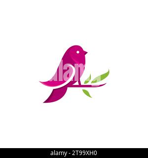 Bird Cute logo Design simple Illustration de Vecteur