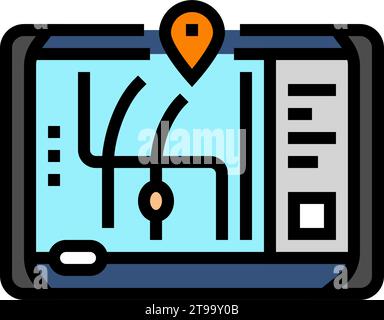 illustration vectorielle d'icône de livraison autonome de navigation gps Illustration de Vecteur