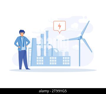Industrie intelligente, technologie intelligente d'intelligence dans l'usine industrielle. Personnages portant l'ingénierie de casques de réalité virtuelle, vecteur plat moderne illus Illustration de Vecteur